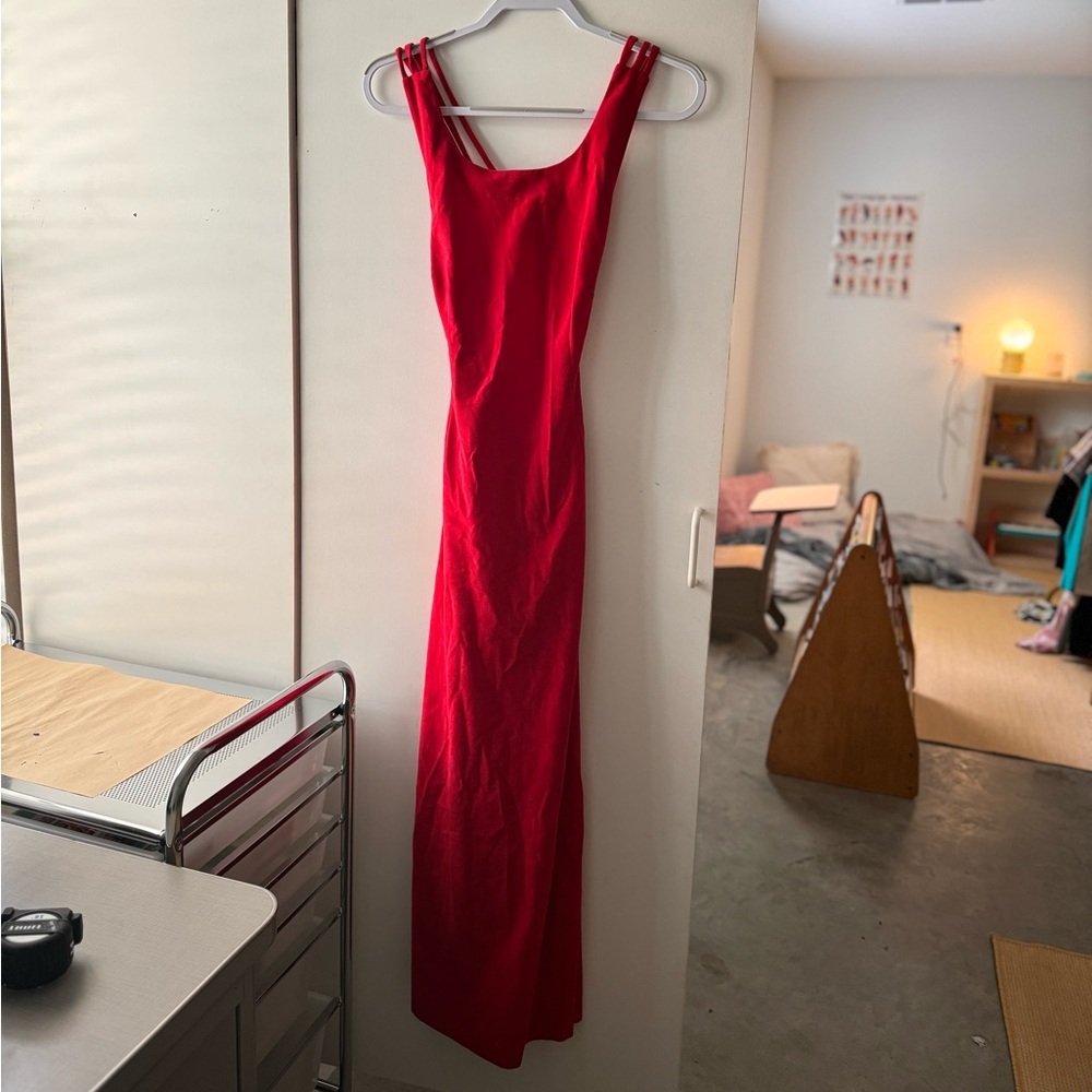 Elegant Open Back Slit Dress